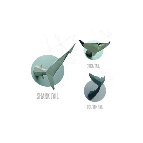 Papercraft fish tail in 3D origami