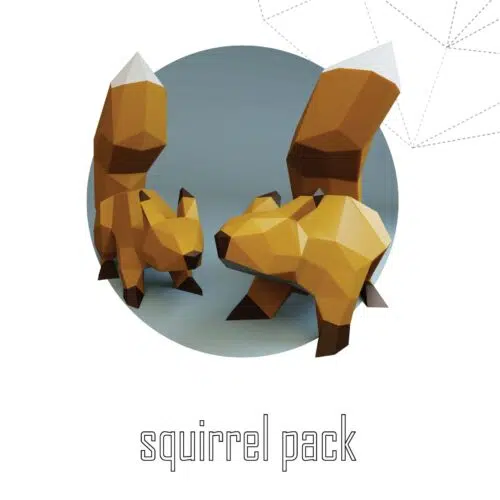 Papercraft squirrel in origami