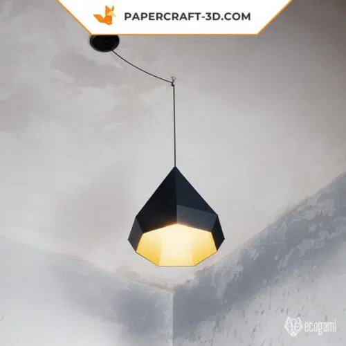 Papercraft diamond lampshade in origami