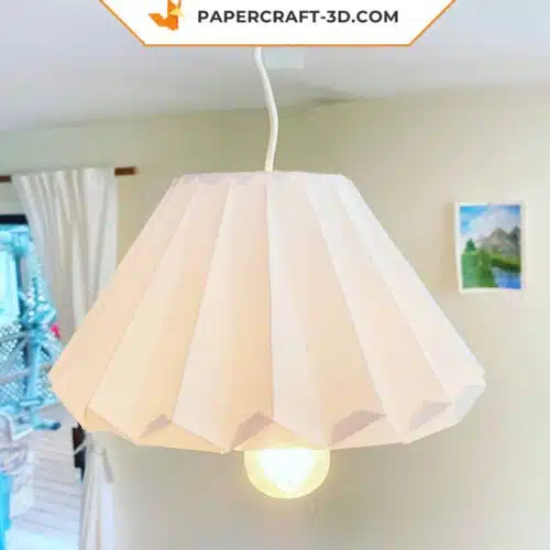 Papercraft lampshade in origami