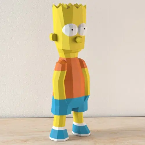 Papercraft Bart Simpson in 3D origami