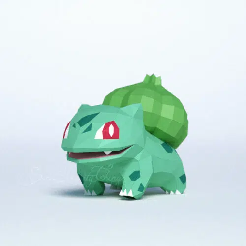 Papercraft Bulbasaur Pokemon in 3D origami