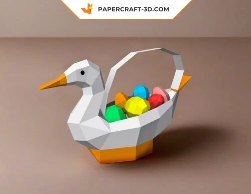 Papercraft duck basket for Easter egg