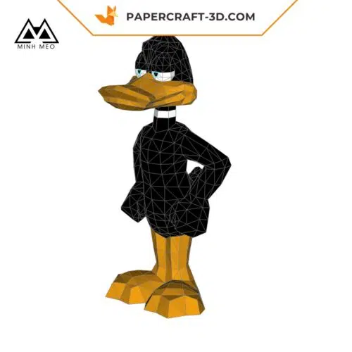 Papercraft of Daffy Duck in 3D origami