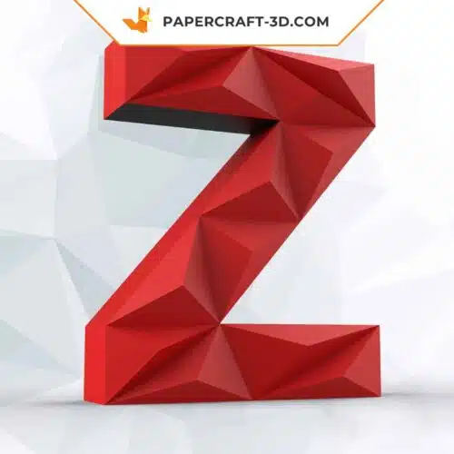 Papercraft letter Z in 3D origami