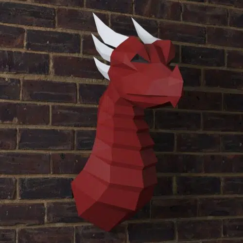 Papercraft dragon wall in origami