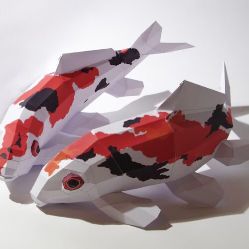 Papercraft of koi carp in origami