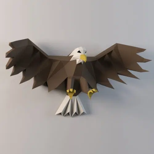 Papercraft eagle in 3D origami
