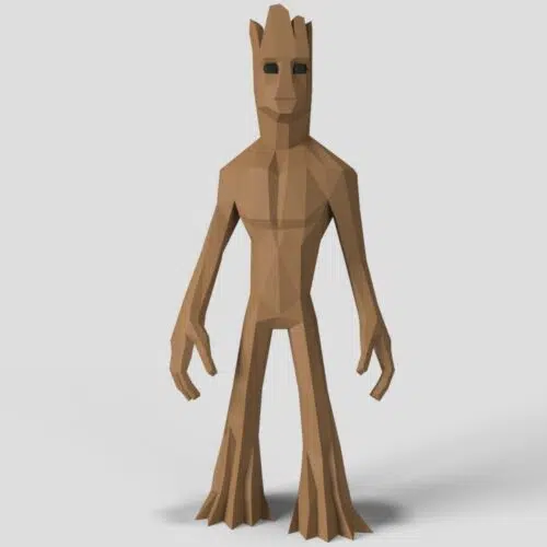 Papercraft of adult Groot in 3D origami