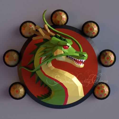 Papercraft of Shenron dragon in origami 3D