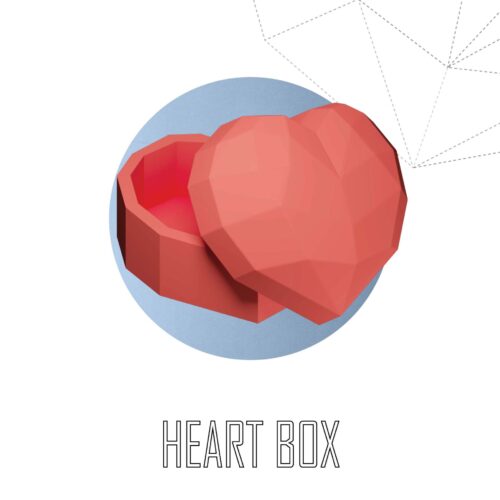 Papercraft heart box in origami