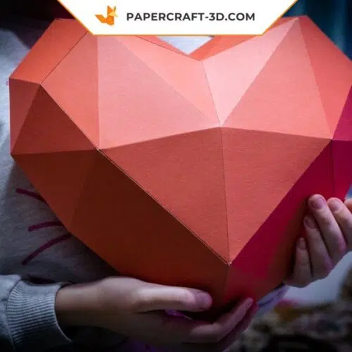 Papercraft heart in 3D origami