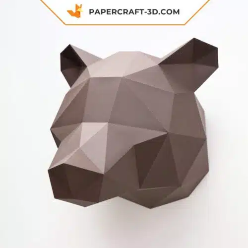 Papercraft bear head origami