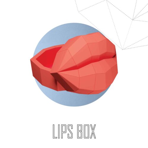Papercraft of lip box in 3D origami