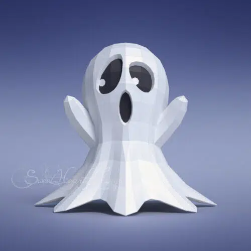 Papercraft of little ghost in origami