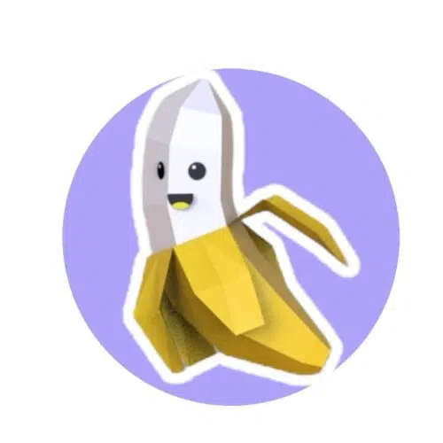 Papercraft model of banana for kids