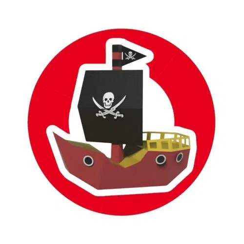 Papercraft pirate ship model for kids