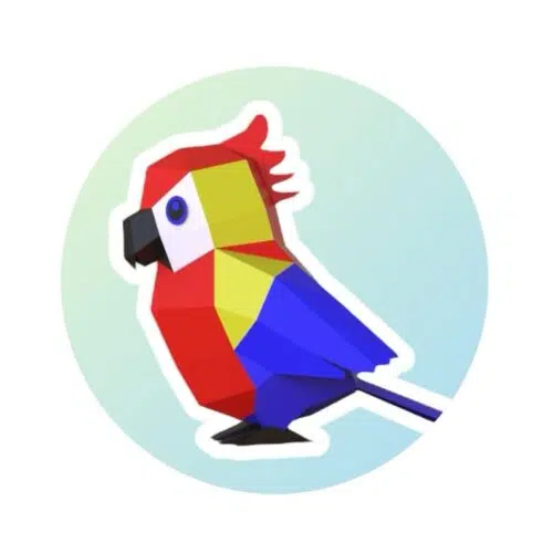 Papercraft parrot for kids in 3D origami