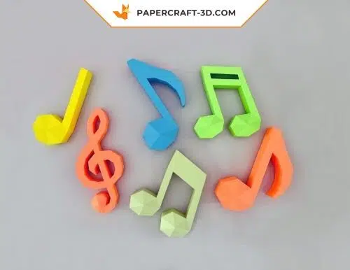 Papercraft free music notes in origami