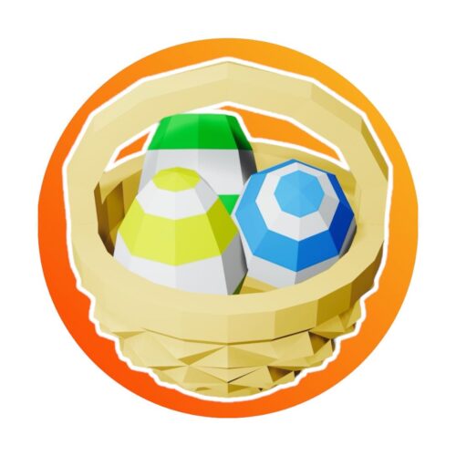 Papercraft Easter basket and eggs in 3D origami