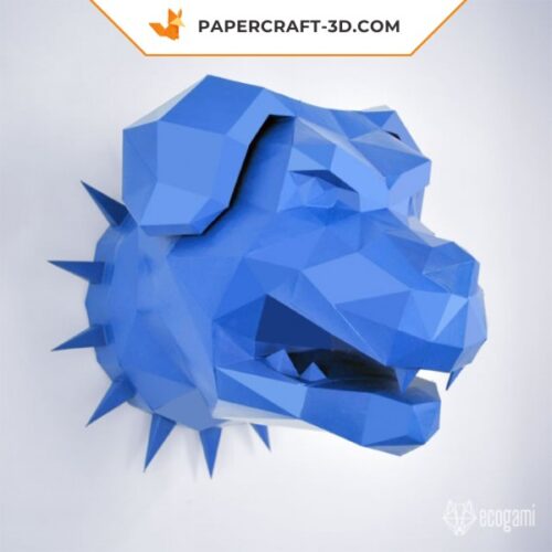 Papercraft rottweiler in 3D origami