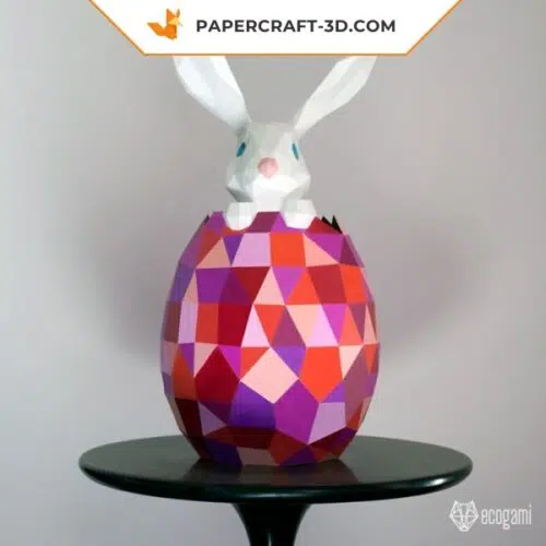 Papercraft Easter bunny origami 3D