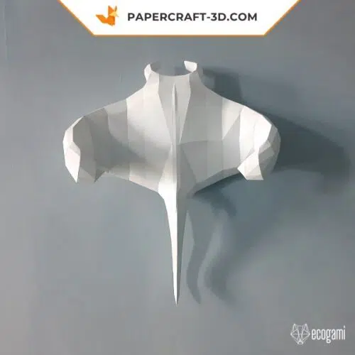Papercraft manta ray in 3D origami