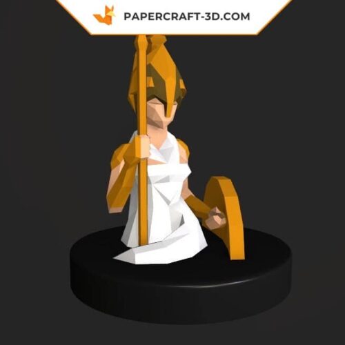 Papercraft of goddess Athena in 3D origami