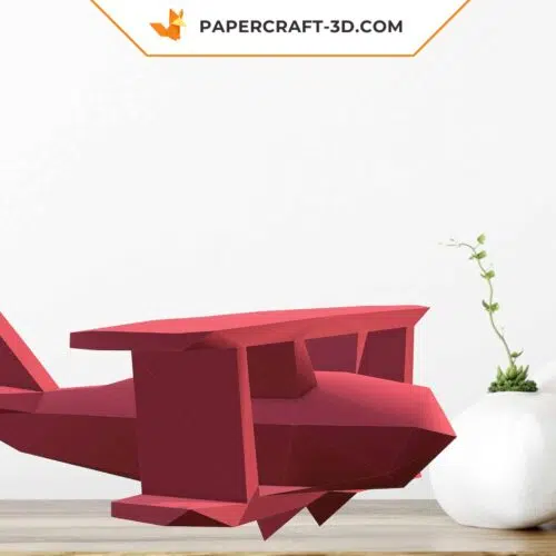 Papercraft airplane in 3D origami