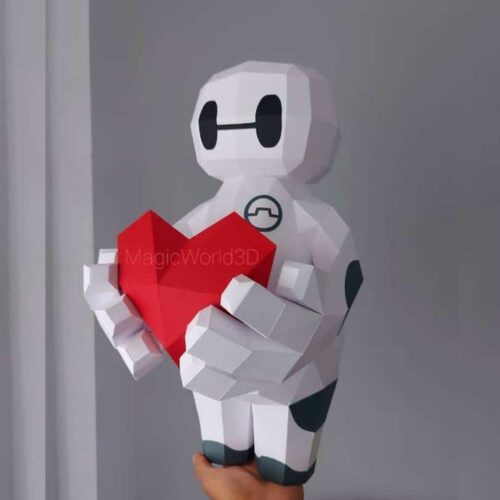 Papercraft Baymax Love in 3D origami