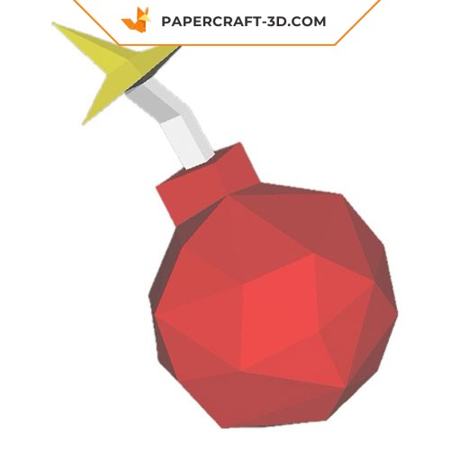 Papercraft free bomb in 3D origami