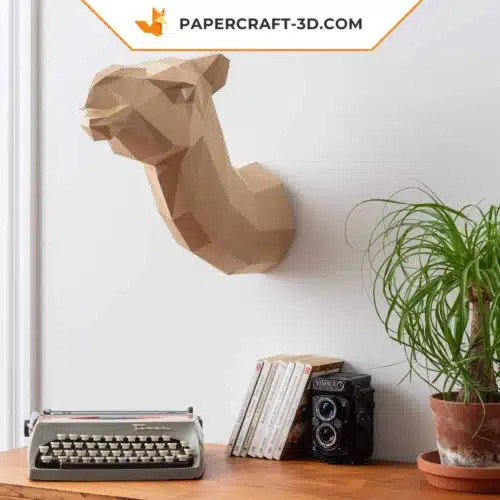Papercraft camel trophy wall origami 3D