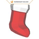 Papercraft free Christmas socks in origami 3D