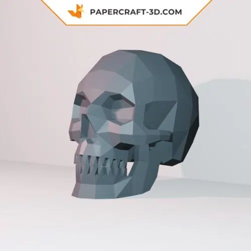 Papercraft human skull in 3D origami