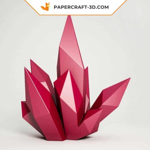 Papercraft crystal in 3D origami