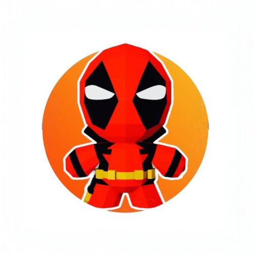 Papercraft de bébé Deadpool en origami 3D