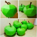 Papercraft apple in 3D origami