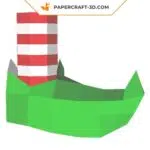Papercraft free elf slipper in 3D origami