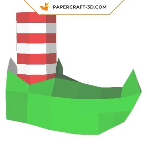 Papercraft free elf slipper in 3D origami