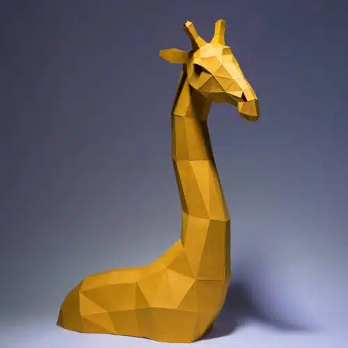 Papercraft giraffe in 3D origami