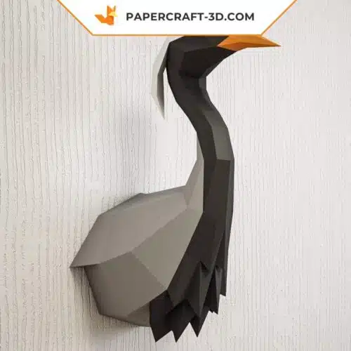 Papercraft demoiselle crane in 3D origami