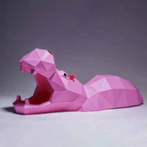 Papercraft hippopotamus origami 3D download
