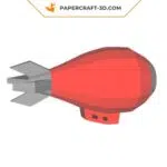 Papercraft free airship in 3D origami