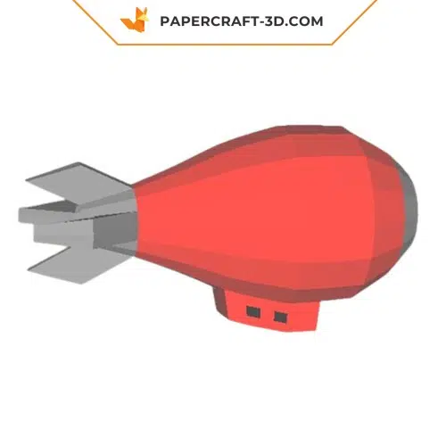 Papercraft free airship in 3D origami
