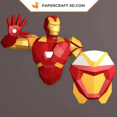 Papercraft of Iron Man in 3D origami