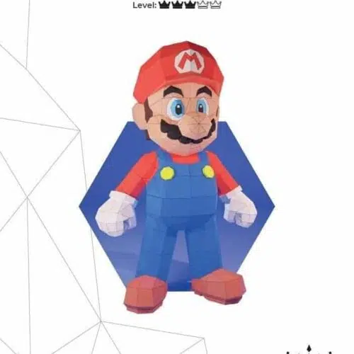 Papercraft of Mario in 3D origami