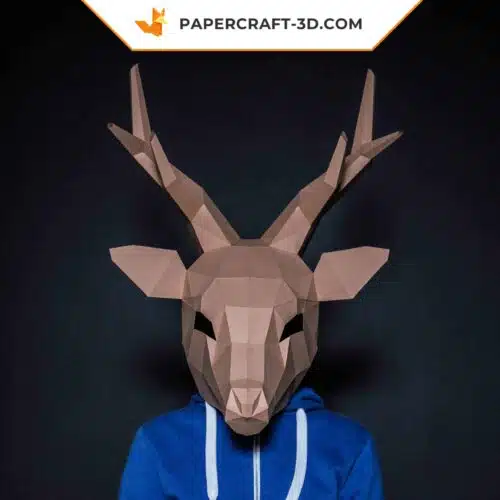 Papercraft deer mask in origami