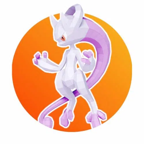 Papercraft of Mega Mewtwo Y in 3D origami