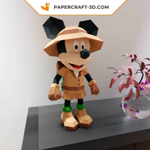 Papercraft Mickey Safari in 3D origami