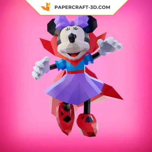 Papercraft of Minnie Halloween in 3D origami